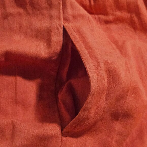 Free People Red Flower Embroidered Halter Dress Med Boho Summer Beachy Festival - Picture 10 of 14